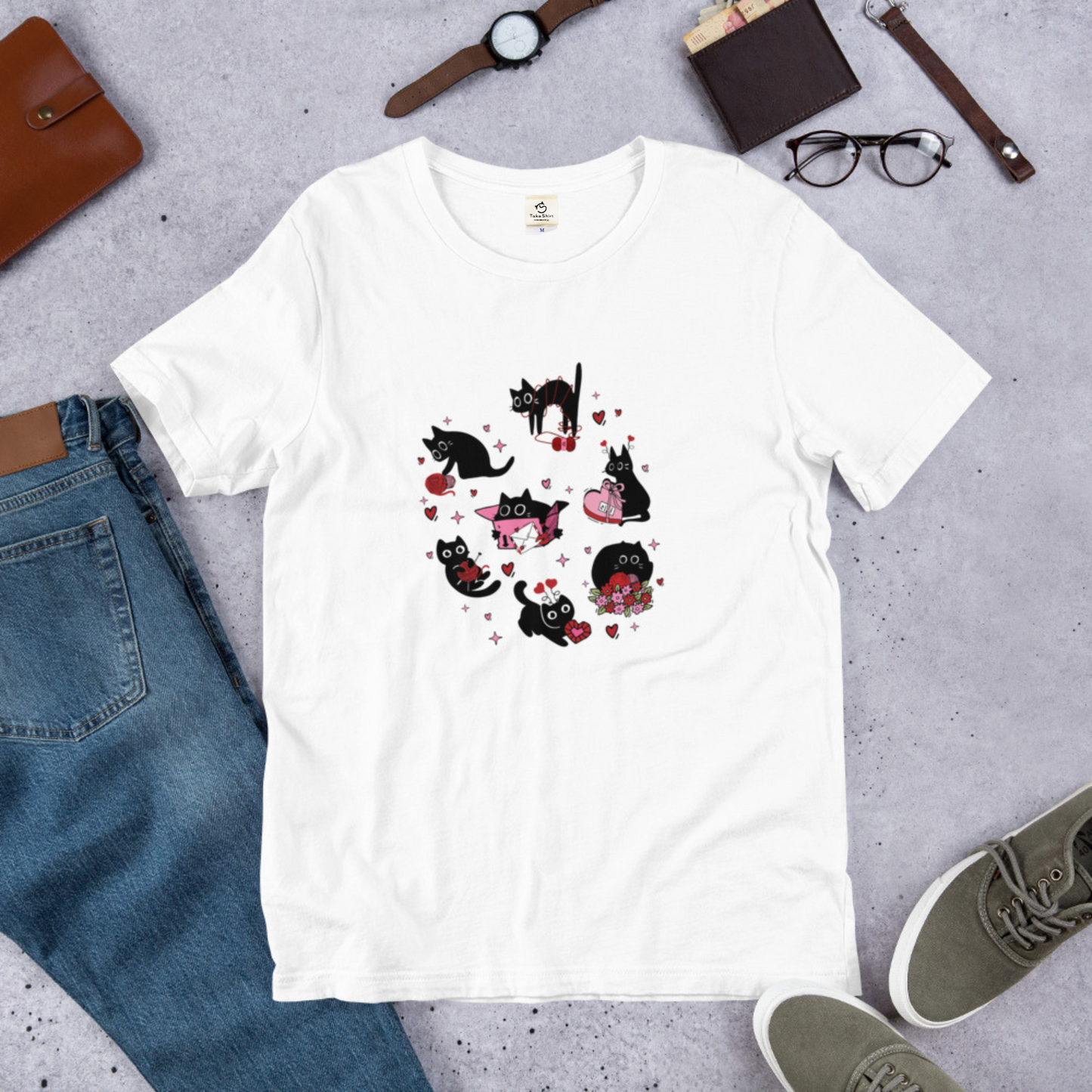 【バレンタイン限定】猫tシャツ ねこ 可愛い猫イラスト