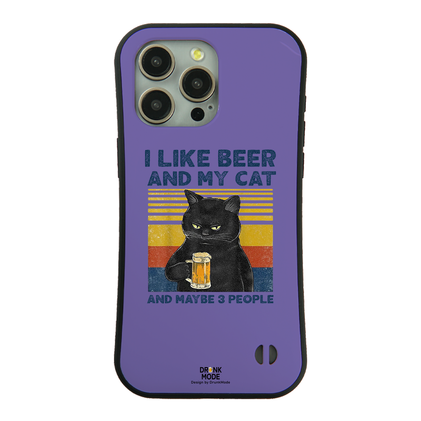 ケース ねこ 猫イラスト I LIKE BEER AND MY CAT スマホ ケース iPhone8, SE2, SE3 ~ ケース iPhone16シリーズ