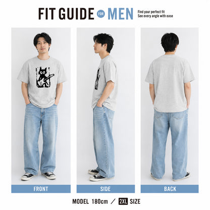 猫ギターロック Tシャツ | 音楽好きに人気