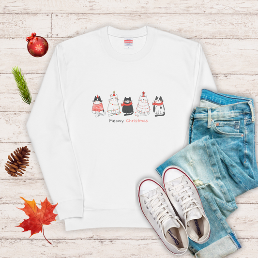 【クリスマス限定商品】猫 トレーナー ねこ かわいい 猫イラスト 猫クリスマス.