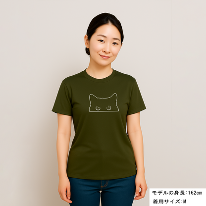 猫tシャツ ドライTシャツ シルキータッチTシャツ ねこ 猫イラスト おもしろ tシャツ  可愛い黒い猫