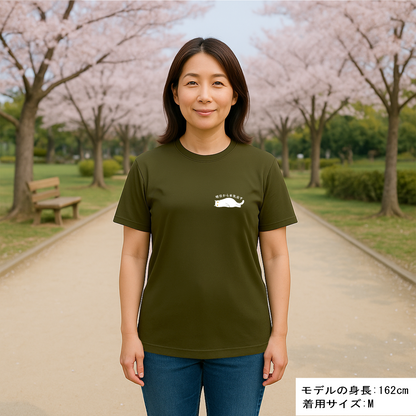 猫tシャツ ドライTシャツ シルキータッチTシャツ ねこ 猫イラスト ワンポイント tシャツ ｜SNSで話題！思わず笑顔に♪可愛い半袖Tシャツ「明日から本気出す」