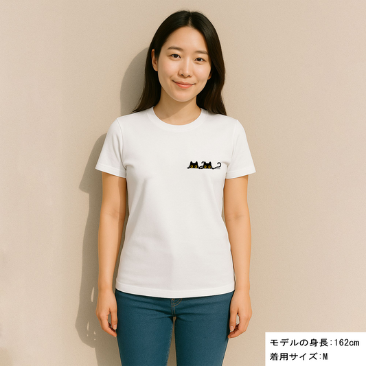 猫tシャツ ねこ 猫イラスト にゃんポイント|アダルト&キッズサイズ