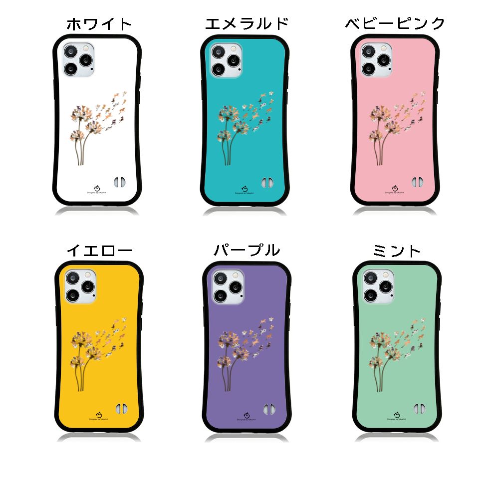 ケース いぬ 犬 イラスト チワワ タンポポ  スマホ ケース iPhone8, SE2, SE3 ~ ケース iPhone16セリア