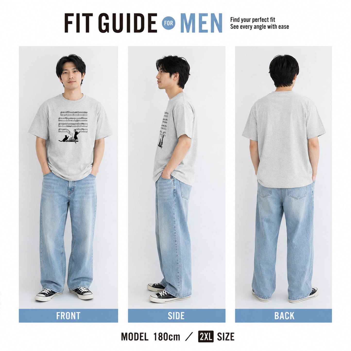 猫音符 Tシャツ | 音楽好きに人気