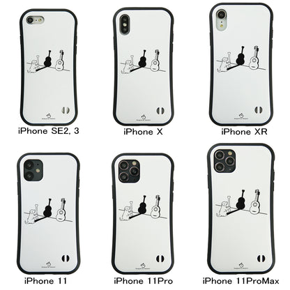 ケース いぬ 犬 イラスト   犬ギター スマホ ケース iPhone8, SE2, SE3 ~ ケース iPhone17シリーズ