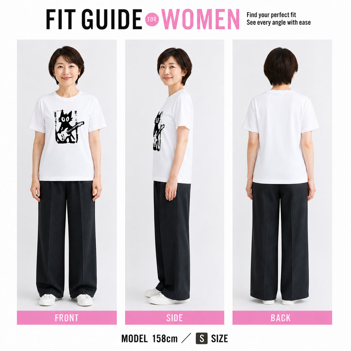 猫ギターロック Tシャツ | 音楽好きに人気
