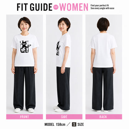 猫ギターロック Tシャツ | 音楽好きに人気