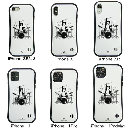 ケース ねこ 猫イラスト猫ドラムー スマホ ケース iPhone8, SE2, SE3 ~ ケースiPhone17シリーズ