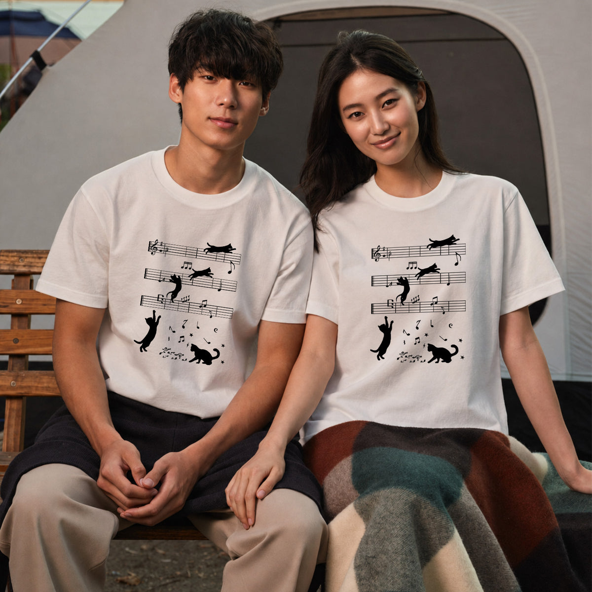 猫ミュージックノート Tシャツ | 音楽家 ギフト