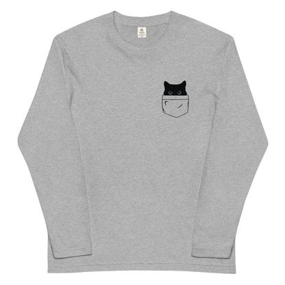 猫 ロン t 猫 長袖 t シャツ ねこ 猫イラスト ポケット猫.