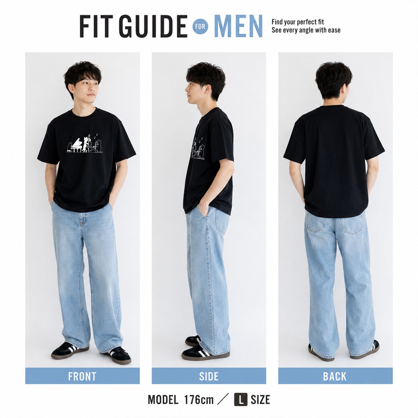 猫ジャズバンド 猫Tシャツ ｜音楽好きに人気