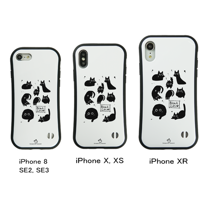 ケース ねこ 猫イラスト Black Cat 黒猫  スマホ ケース iPhone8, SE2, SE3 ~ ケース iPhone16シリーズ