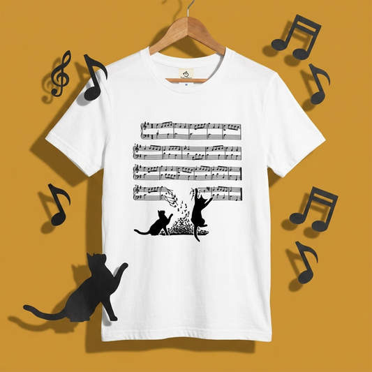 猫音符 Tシャツ | 音楽好きに人気