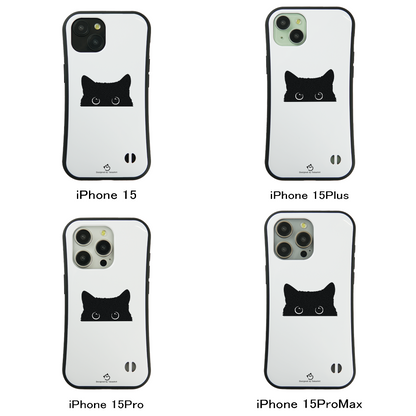 ケース ねこ 猫イラスト  可愛い黒い猫 スマホ ケース iPhone8, SE2, SE3 ~ ケース iPhone16シリーズ