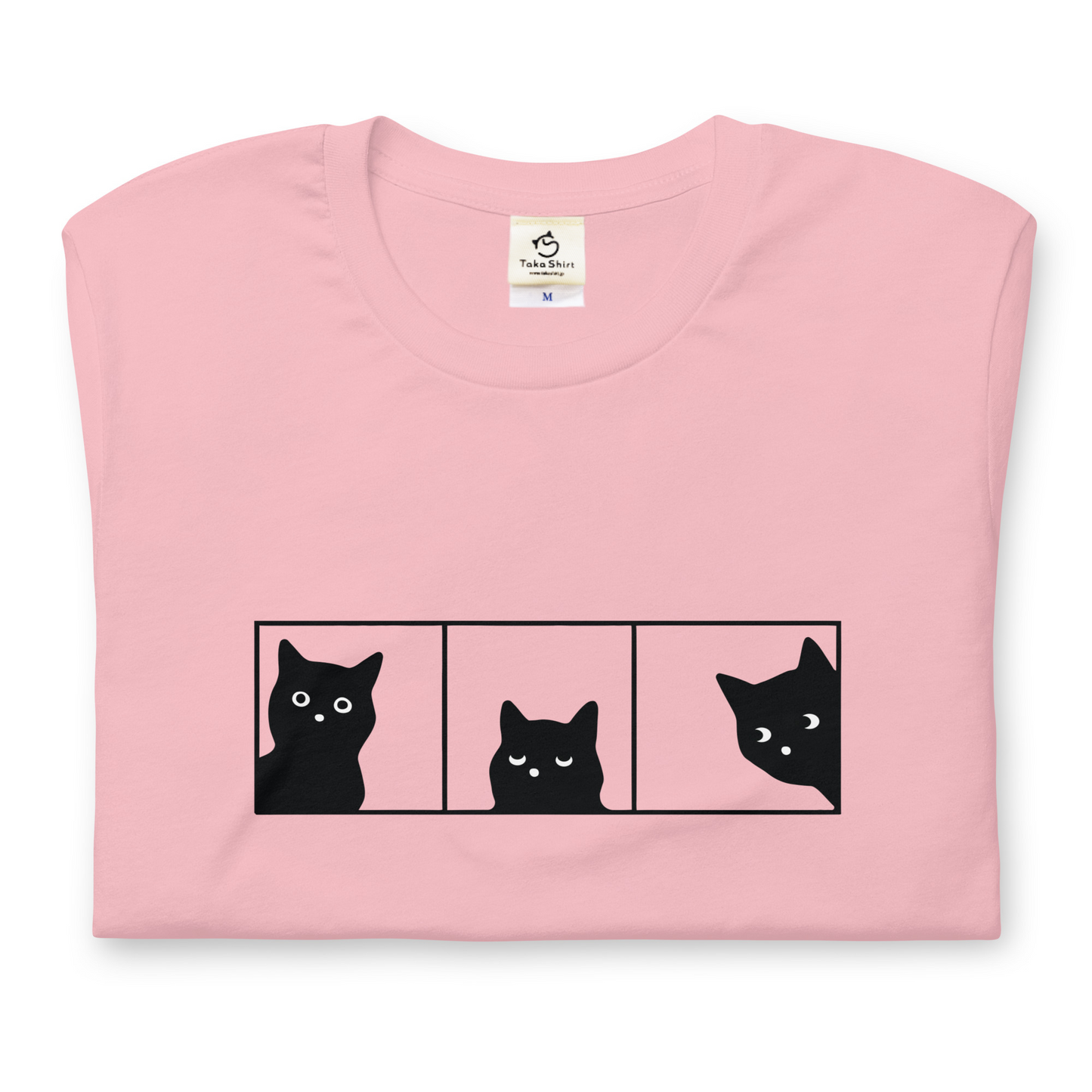 猫tシャツ ねこ かわいい猫イラスト 3黒猫｜アダルト&キッズサイズ.