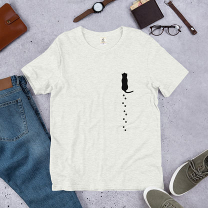 猫tシャツ ねこ 猫イラスト 猫の足跡｜アダルト&キッズサイズ.