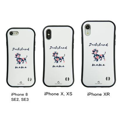 ケース いぬ 犬 イラスト  ダックス フンド ママ  Dachshund mama スマホ ケース iPhone8, SE2, SE3 ~ ケース iPhone16シリーズ