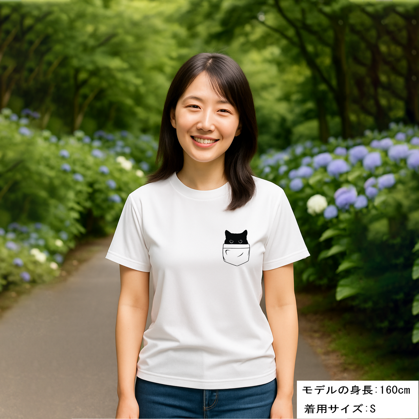 猫tシャツ ドライTシャツ シルキータッチTシャツ ねこ 猫イラスト おもしろ tシャツ ポケット猫 ワンポイント