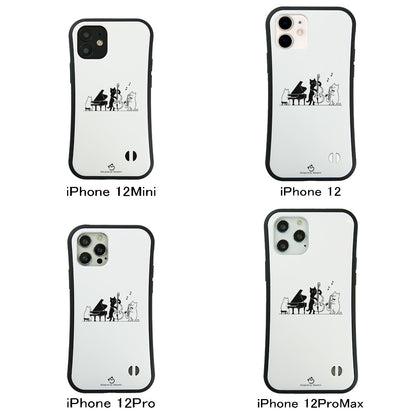 ケース ねこ 猫イラスト猫ジャズバンドー スマホ ケース iPhone8, SE2, SE3 ~ ケースiPhone17シリーズ