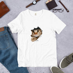 猫tシャツ ねこ 猫イラスト 3D  CAT1 可愛い｜アダルト&キッズサイズ.