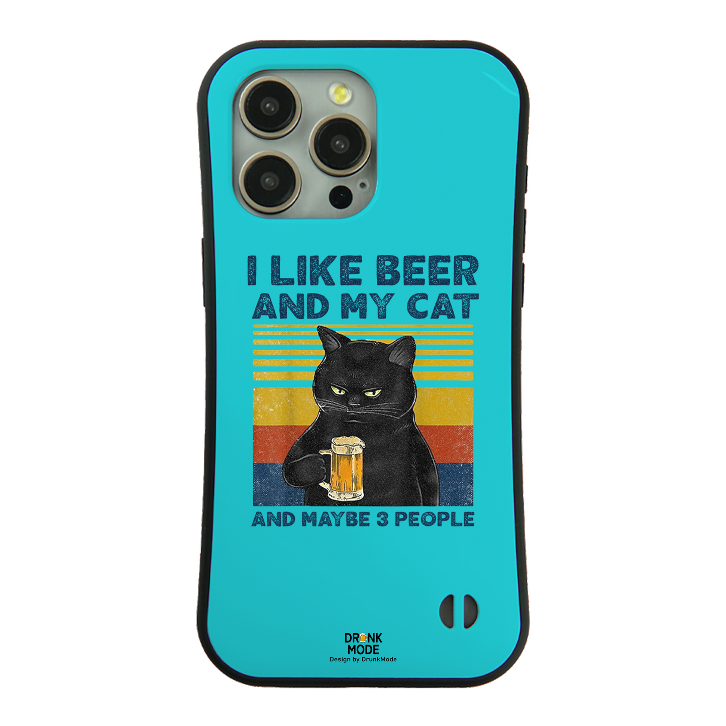 ケース ねこ 猫イラスト I LIKE BEER AND MY CAT スマホ ケース iPhone8, SE2, SE3 ~ ケース iPhone16シリーズ