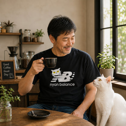 Nyan Balance 猫Tシャツ ｜おもしろ猫デザイン