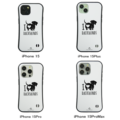 ケース いぬ 犬 イラスト ダックスフンドが大好き I Love Dachshunds スマホ ケース iPhone8, SE2, SE3 ~ ケース iPhone16シリーズ