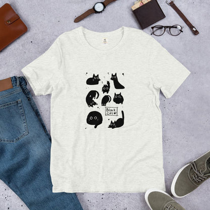 猫tシャツ ねこ 猫イラスト Black Cat 黒猫｜アダルト&キッズサイズ.