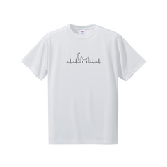 猫tシャツ ドライTシャツ シルキータッチTシャツ ねこ 猫イラスト おもしろ tシャツ ハートビート 心電図