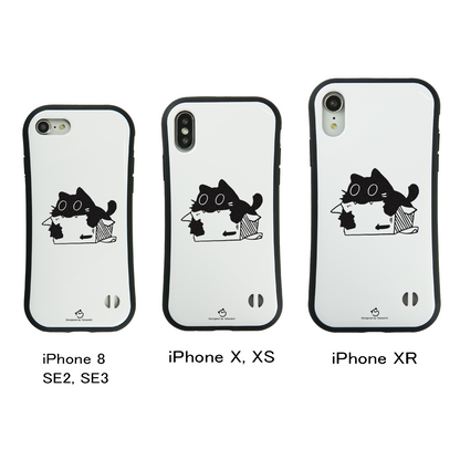 ケース ねこ 猫イラスト 段ボールが好きな猫  スマホ ケース iPhone8, SE2, SE3 ~ ケース iPhone16シリーズ