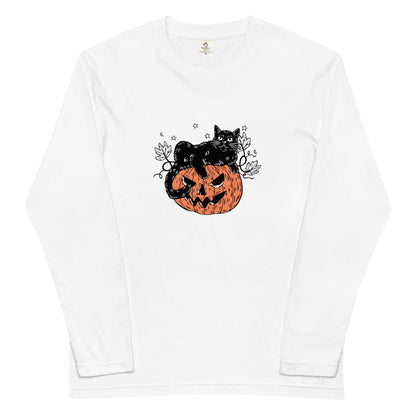 猫 ロン t 猫 長袖 t シャツ ねこ 猫イラスト 黒猫 ハロウィン1