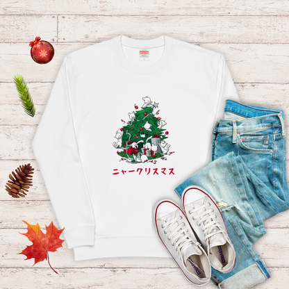 【クリスマス限定商品】猫 トレーナー ねこ かわいい 猫イラスト 猫クリスマス.