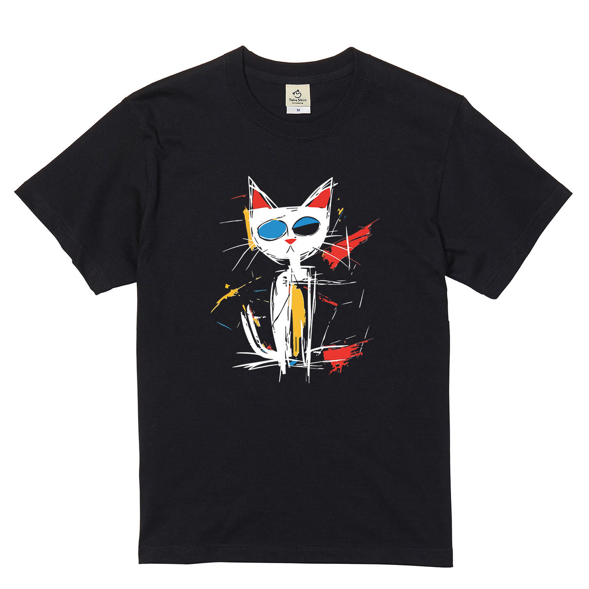ポップアート黒猫 Tシャツ ｜ 猫好き・おしゃれ好きに人気