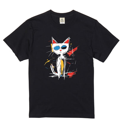 ポップアート黒猫 Tシャツ ｜ 猫好き・おしゃれ好きに人気