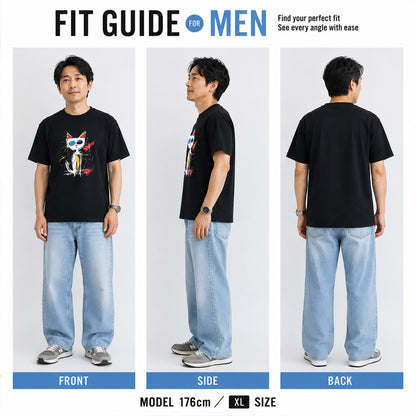 ポップアート黒猫 Tシャツ ｜ 猫好き・おしゃれ好きに人気
