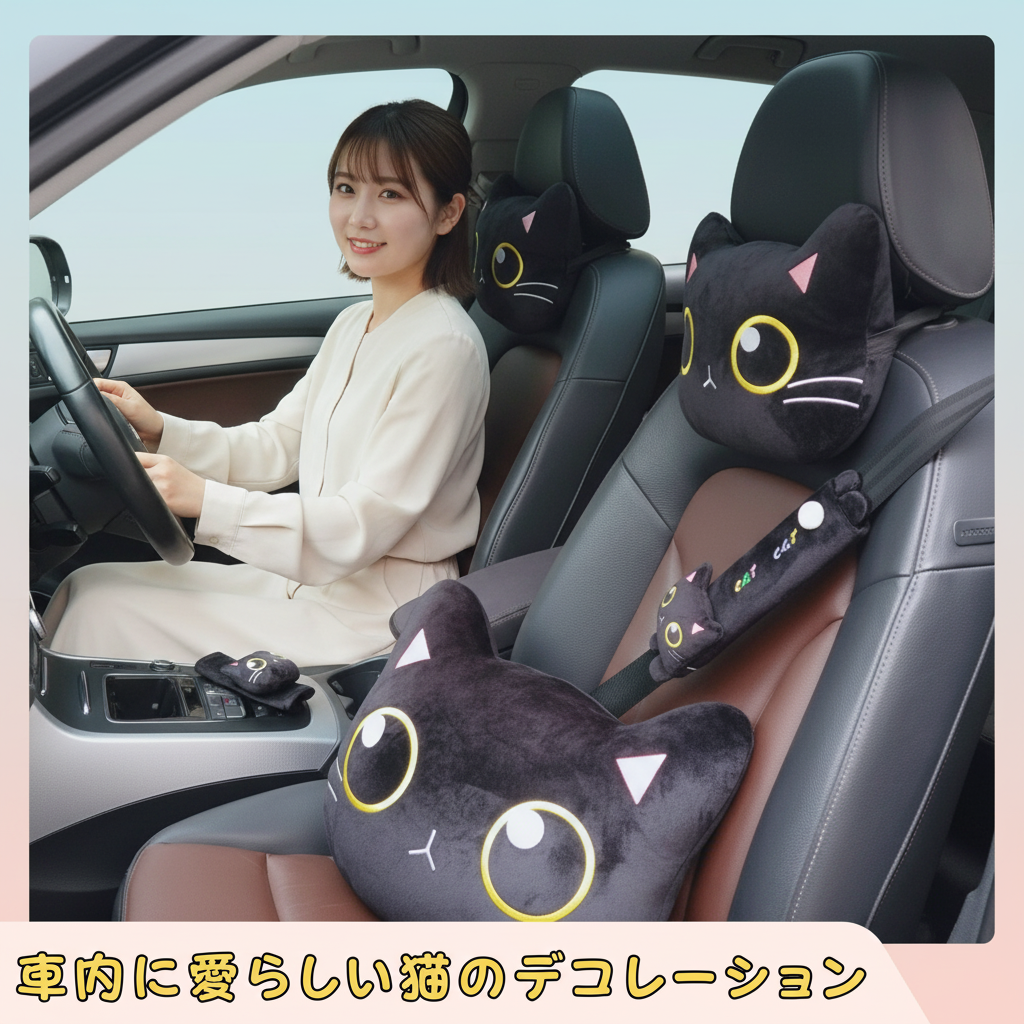 車内に愛らしい猫のデコレーション (割引クーポン対象外)