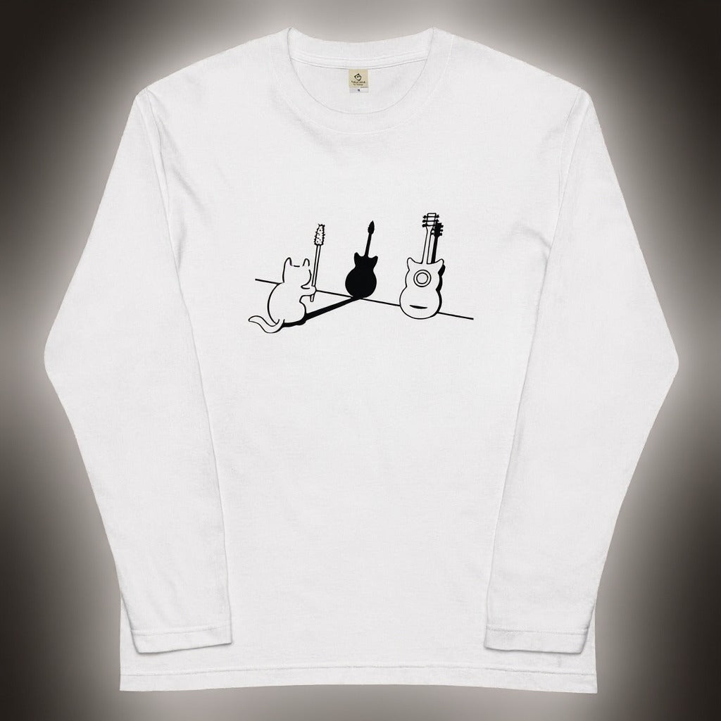 猫 ロン t 猫 長袖 t シャツ ねこ 猫イラスト 猫ギター
