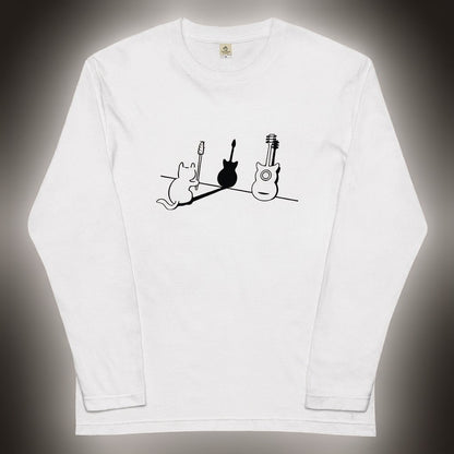 猫 ロン t 猫 長袖 t シャツ ねこ 猫イラスト 猫ギター