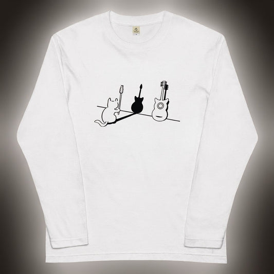 猫 ロン t 猫 長袖 t シャツ ねこ 猫イラスト 猫ギター