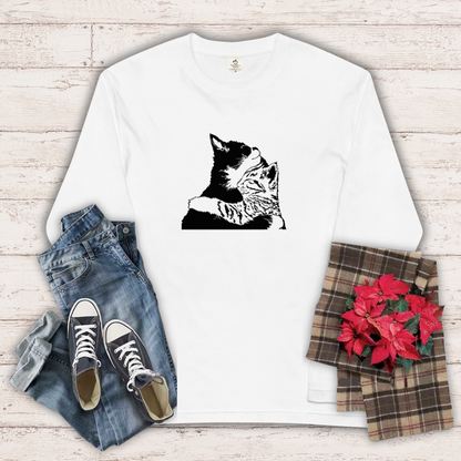 【バレンタイン限定】猫 ロン t 猫 長袖 t シャツ ねこ 猫イラスト 可愛い猫.