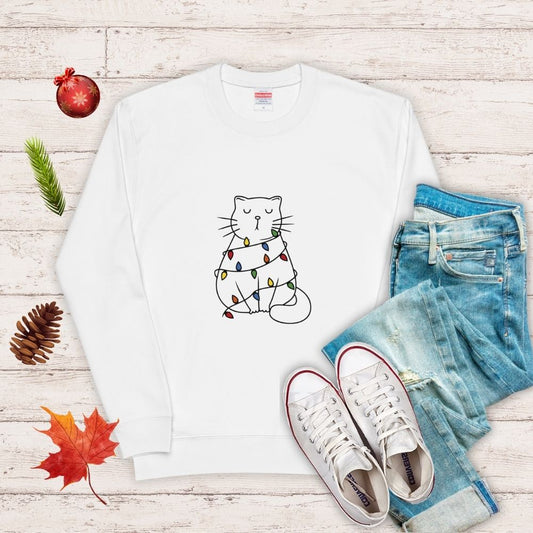 【クリスマス限定商品】猫 トレーナー ねこ かわいい 猫イラスト 猫クリスマス.