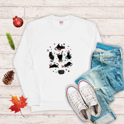 【クリスマス限定商品】猫 トレーナー ねこ かわいい 猫イラスト 猫クリスマス.