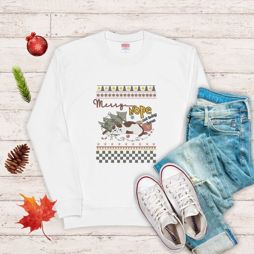 【クリスマス限定商品】猫 トレーナー ねこ かわいい 猫イラスト 猫クリスマス.