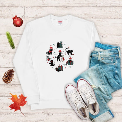 【クリスマス限定商品】猫 トレーナー ねこ かわいい 猫イラスト 猫クリスマス.