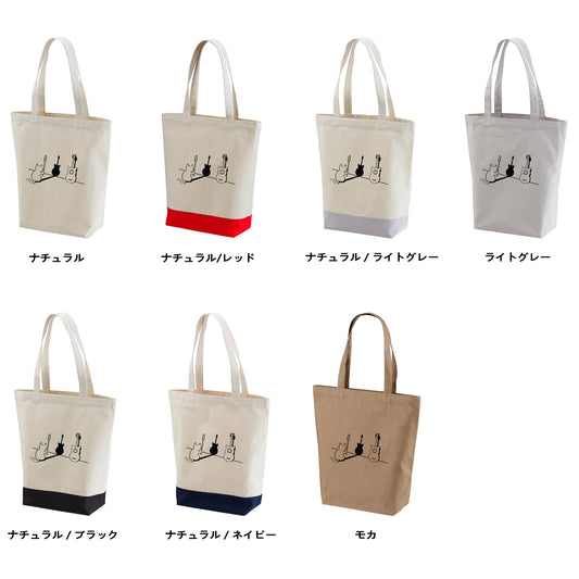 猫トートバッグ 猫 エコ バッグ 猫ギター.