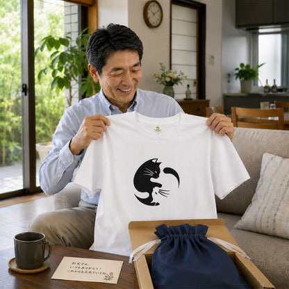 【24時間限定★半額】陰陽サークル猫Tシャツ｜おもしろ 猫デザイン