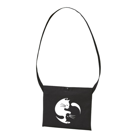 猫イラスト レギュラー キャンバス サコッシュ 陰陽サークル.