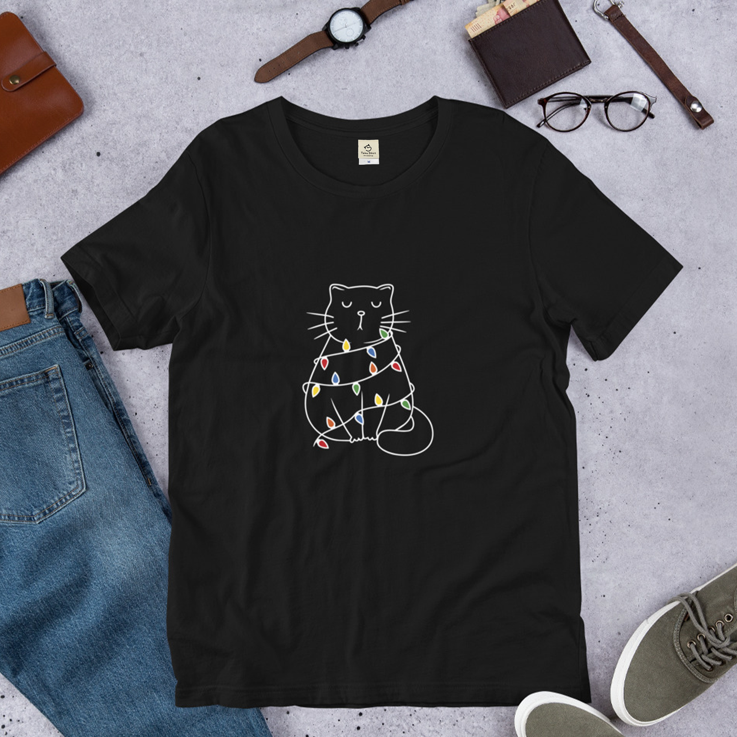 【クリスマス限定商品】猫tシャツ ねこ 猫イラスト 猫クリスマス.