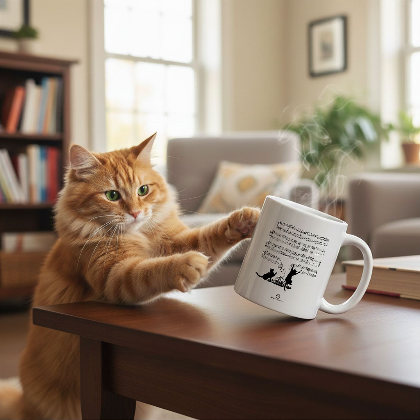 マグカップ 猫イラスト 猫音符 ｜猫好きにおすすめの面白い猫グッズ プレゼントにも最適